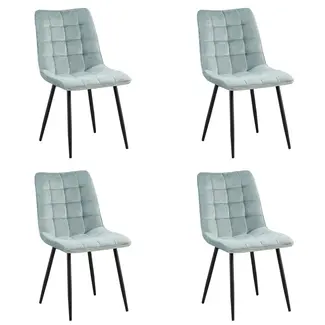 Benoa Chaise de salle à manger Lucille - Harmonie parfaite - Bleu clair (lot de 4)