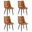 Benoa Chaise de salle à manger Lucille Cognac, 4 pièces par boîte (lot de 4)