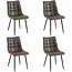 Benoa Chaise de salle à manger Lucille marron clair, 4 pièces par boîte (lot de 4)
