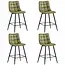 Benoa Tabouret de bar Lucille vert armée (lot de 4)