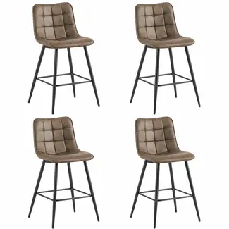 Benoa Tabouret de bar Lucille marron clair (lot de 4)