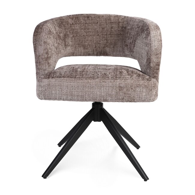 Strafurn Esszimmerstuhl Demi – Tonfarben – Schwarze Beine – Mit Armlehnen – 2er-Set