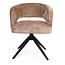 Starfurn Dining Chair Demi - Cinnamon - Black Legs - With Armrests - Set of 2 Chairs
