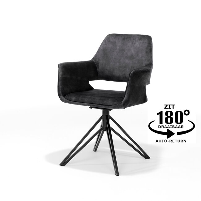 RV Design Fotel Katy - Aurora Velours - Antracyt - podstawa obrotowa