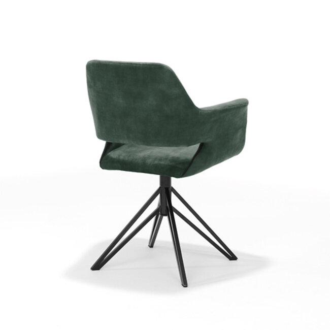 RV Design Katy Armchair Black Swivel Base - Aurora Velour Hunter