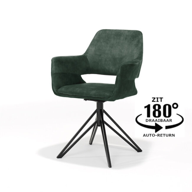 RV Design Katy-Sessel – Aurora Velours – Hunter UKFR – Drehfuß