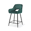 RV Design Tabouret de bar Katy noir et velours vert