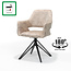 RV Design Fauteuil Katy - Tissu velours Aurora - Couleur foie - Gris anthracite - Base pivotante