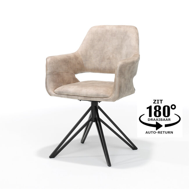RV Design Katy armstoel - stof Aurora velours - Liver - draaivoet