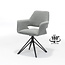 RV Design Katy armchair - Fabric Teddy - Steel - swivel base