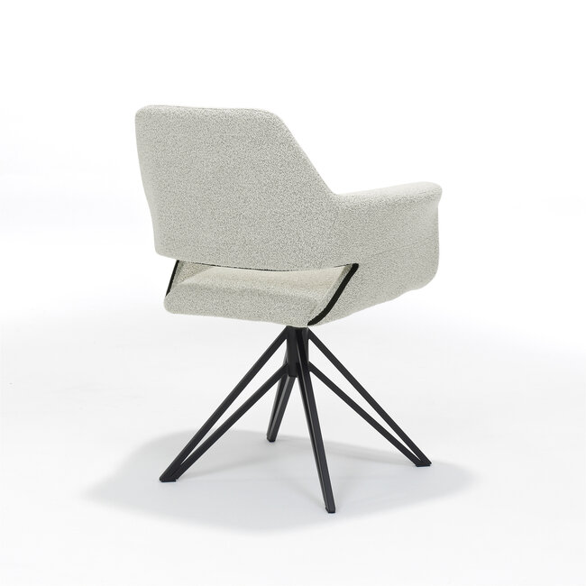 RV Design Fotel Katy - tkanina miś - kość słoniowa - podstawa obrotowa
