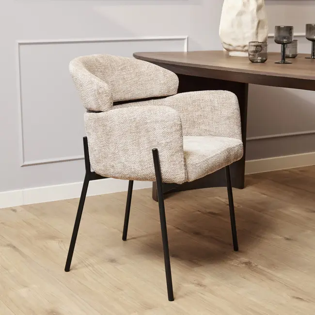 Starfurn Eetkamerstoel Otis | Beige (set van 2)