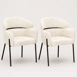 Strafurn Chaise de salle à manger Otis | Blanche (lot de 2)