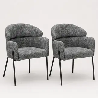 Starfurn Chaise de salle à manger Otis | Gris (lot de 2)