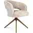 Starfurn Krzesło do jadalni Demi - Beżowe - Podstawa brązowa - Z podłokietnikami - zestaw 2 krzeseł