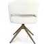 Strafurn Esszimmerstuhl Demi – Cremeweiß – Bronzefarbene Beine – Mit Armlehnen – 2er-Set