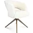 Strafurn Dining chair Demi - Off-white - Bronze legs - With armrests - set of 2 chairs