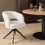 Strafurn Dining chair Demi - Off-white - Black legs - With armrests - set of 2 chairs