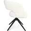 Strafurn Dining chair Demi - Off-white - Black legs - With armrests - set of 2 chairs