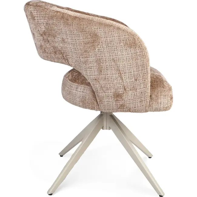 Strafurn Eetkamerstoel Demi - Kaneel - Poot Zand - Met armleuning - set van 2 stoelen