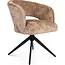 Starfurn Dining Chair Demi - Cinnamon - Black Legs - With Armrests - Set of 2 Chairs