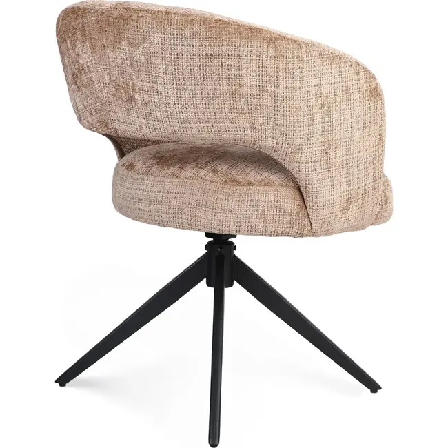 Strafurn Dining Chair Demi - Cinnamon - Black Legs - With Armrests - Set of 2 Chairs