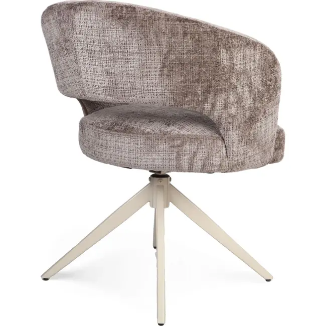 Strafurn Chaise de salle à manger Demi - Argile - Pieds sable - Avec accoudoirs - Lot de 2 chaises