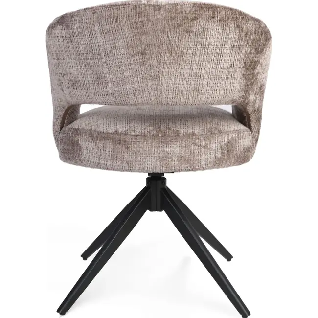 Strafurn Esszimmerstuhl Demi – Tonfarben – Schwarze Beine – Mit Armlehnen – 2er-Set