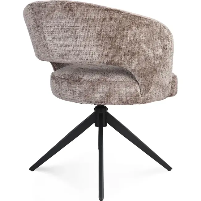 Strafurn Dining Chair Demi - Clay - Black Legs - With Armrests - Set of 2 Chairs