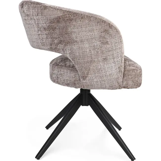 Strafurn Eetkamerstoel Demi - Klei - Poot Zwart - Met armleuning - set van 2 stoelen