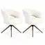 Strafurn Dining chair Demi - Off-white - Bronze legs - With armrests - set of 2 chairs