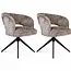 Strafurn Dining Chair Demi - Clay - Black Legs - With Armrests - Set of 2 Chairs