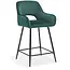RV Design Tabouret de bar Katy noir et velours vert