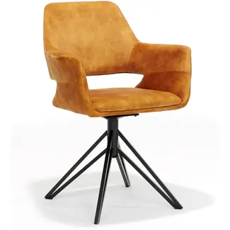 RV Design Fotel Katy - podstawa obrotowa - Aurora Velours - Złoty