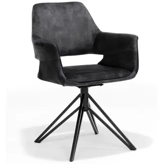RV Design Katy armchair - Aurora Velour fabric - Anthracite UKFR - swivel base