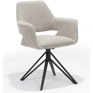 RV Design Katy armchair - teddy fabric - ivory - swivel base