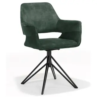 RV Design Katy-Sessel – Aurora Velours – Hunter UKFR – Drehfuß