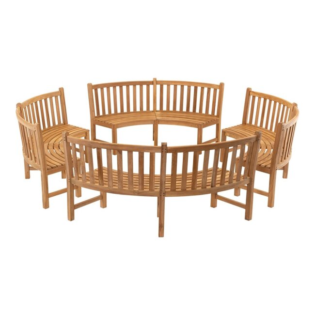 Lesli Living Runde Teakholzbank 200 cm