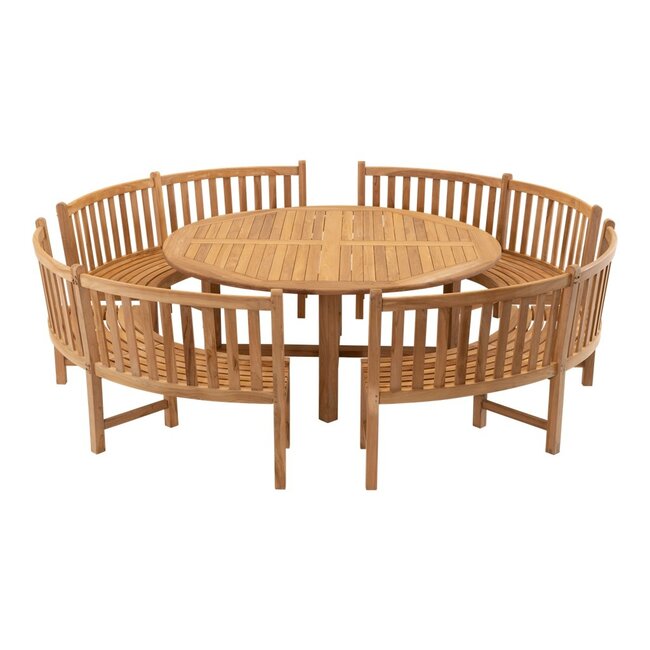 Lesli Living Runde Teakholzbank 200 cm