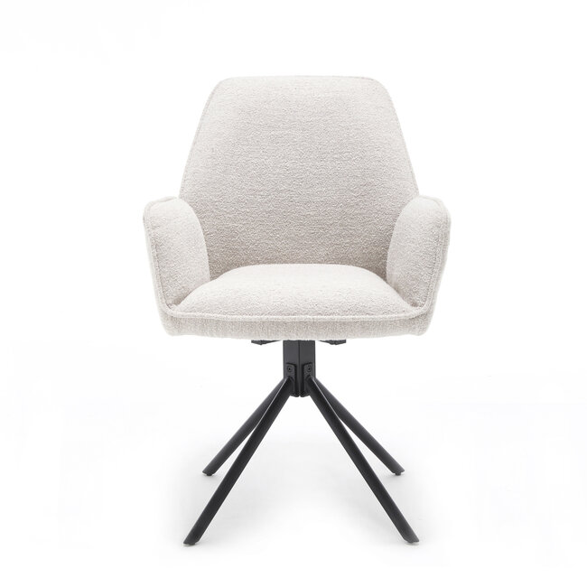 Benoa Eetkamerstoel Noah Boucle Beige (set van 2 stoelen)
