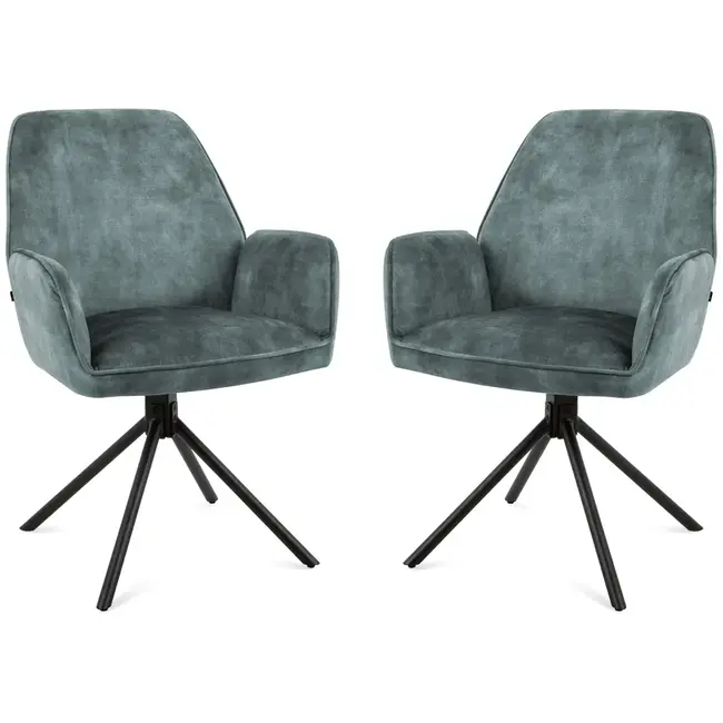 Benoa Eetkamerstoel Noah Adore Ocean (set van 2 stoelen)