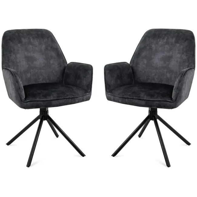 Benoa Eetkamerstoel Noah Antraciet (set van 2 stoelen)