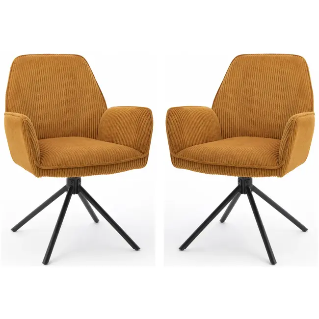 Benoa Eetkamerstoel Noah Hyper Curry (set van 2 stoelen)