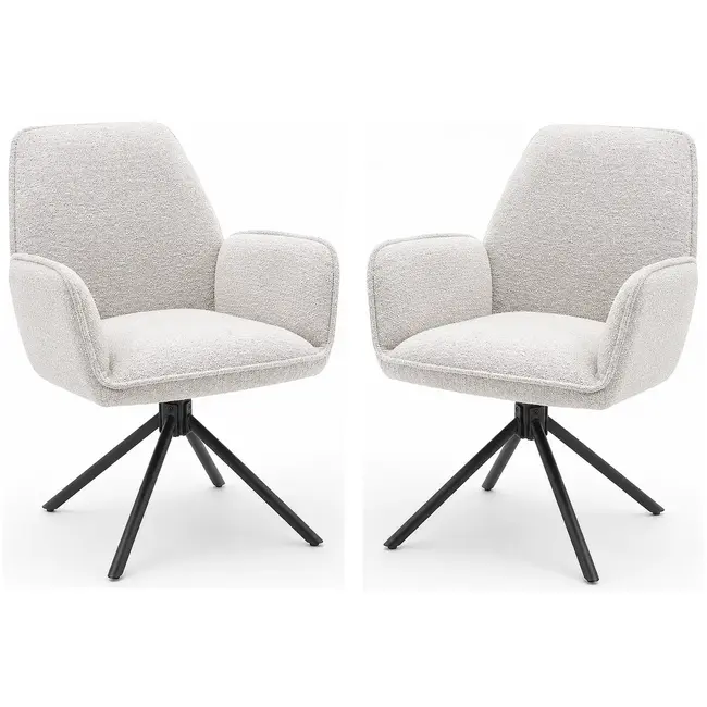 Benoa Noah Boucle Beige Dining Chair (set of 2 chairs)