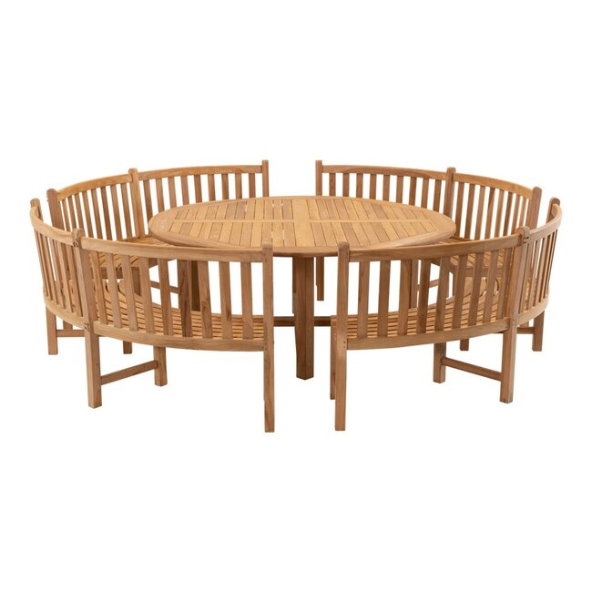 Lesli Living Table de jardin ronde en teck Ø180 cm