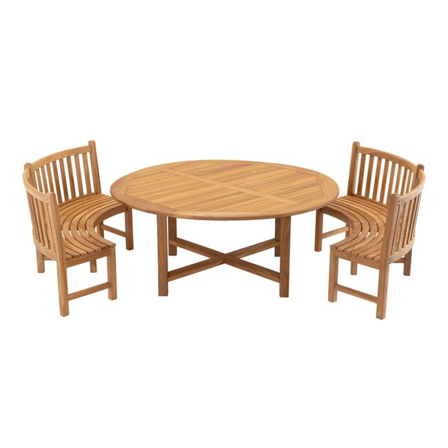 Lesli Living Runder Teak-Gartentisch Ø180 cm