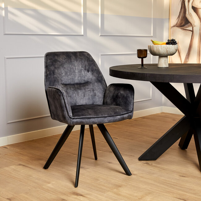 Starfurn Nova Esszimmerstuhl - Anthrazit (2er-Set)