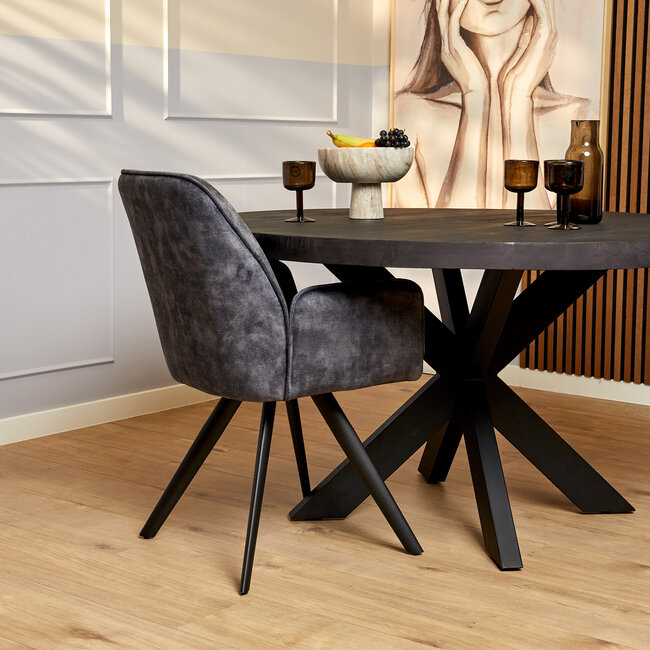Starfurn Eetkamerstoel Nova - Antraciet (set van 2)
