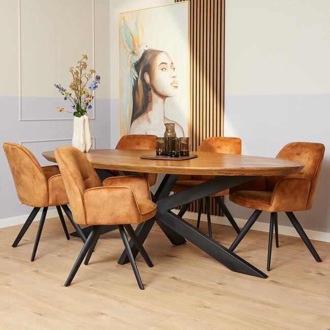 Starfurn Nova Dining Chair - Gold (set of 2)