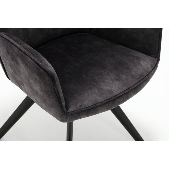 Starfurn Chaise de salle à manger Nova - Anthracite (lot de 2)